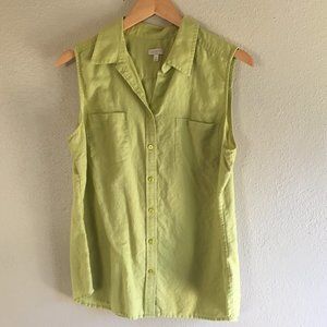 Talbots 🌾 Green Button Down Linen Shirt